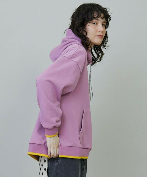 FRAPBOIS（フラボア）の「スリットパーカー（パーカー・レディース・ミント/パープル・1/2）」の5枚目の写真