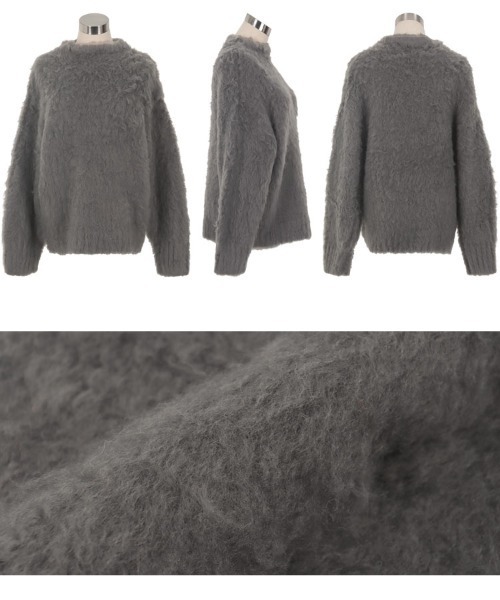 KOBE LETTUCE(コウベレタス)の「シャギーニットトップス(ニット/セーター・レディース・ブルー/チャコール/イエロー/レッド・M)」の13枚目の写真