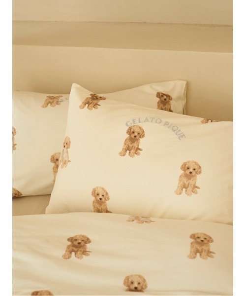トイプードル柄ジェラピケ ダブルシーツ3点セット トイプードル柄3点