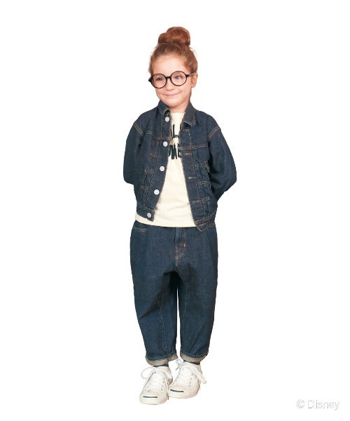DENIM DUNGAREE(デニムダンガリー)の「12oz HOME MADE Denim Tuck Pants(デニムパンツ・キッズ・ネイビー・120/110/100)」の4枚目の写真