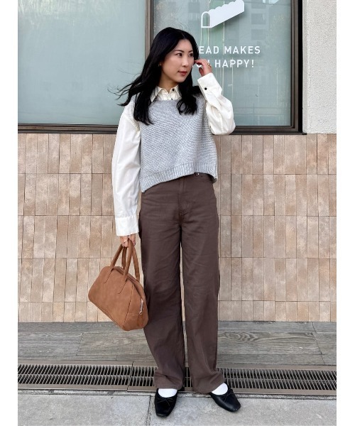[DINT] J2668 リボン ベスト ニットベスト リボン付き制服風ニットベスト ピンク|ニット