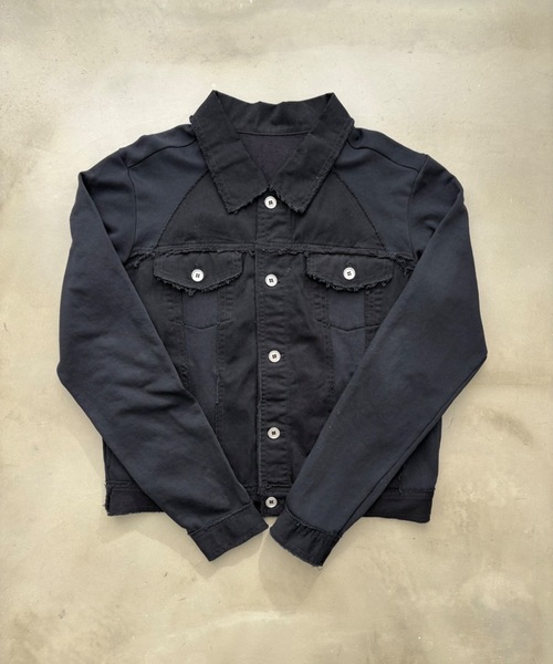 SHAGGIE（シャギー）の「カットオフ切り替え裏毛スウェットジャケット（テーラードジャケット・レディース・グレー/ブラック・FREE）」の11枚目の写真