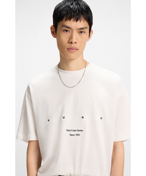 【特価！関税送料込】HUGO アートワーク ジャージー Tシャツ HUGO tシャツ リラックスフィット フローラルアートワーク