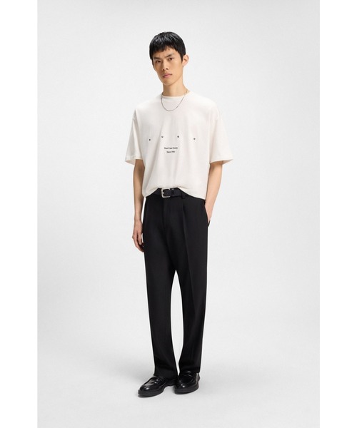 HUGO ヒューゴ ハート アートロゴ コットン ジャージー Tシャツ HUGO - コットンジャージー Tシャツ ハートアートワーク - ブラック