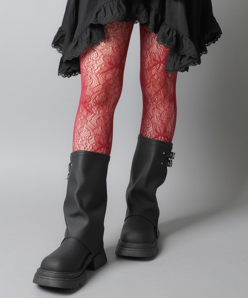 SPINNS（スピンズ）の「カラーレースタイツ/網タイツ（タイツ/ストッキング・レディース・ホワイト/ボルドー/ブラック/グレー・ONESIZE）」の17枚目の写真