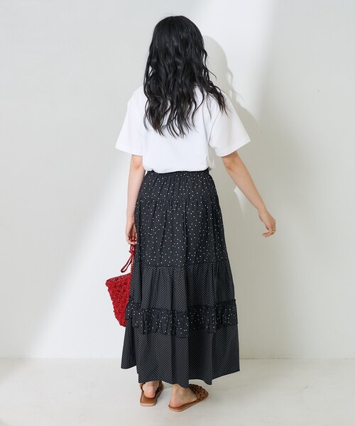FREAK'S STORE(フリークスストア)の「ドットコンビ ティアードスカート(スカート・レディース・ブラック/レッド/ネイビー・フリ-)」の15枚目の写真