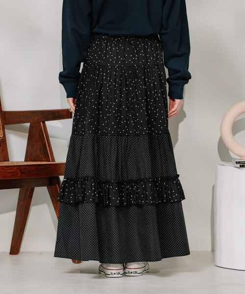 COMME des GARÇONS ドット柄　ティアードスカート Yahoo!オークション -「ドットスカート」(コム デ ギャルソン