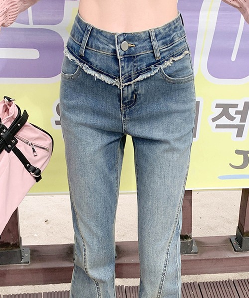 aimoha（アイモハ）の「クラシックブーツカットデニムパンツ（デニムパンツ・レディース・ブラック/ブルー・LARGE/MEDIUM/SMALL/X-SMALL）」の13枚目の写真