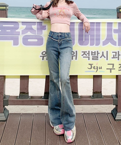 aimoha（アイモハ）の「クラシックブーツカットデニムパンツ（デニムパンツ・レディース・ブラック/ブルー・LARGE/MEDIUM/SMALL/X-SMALL）」の17枚目の写真