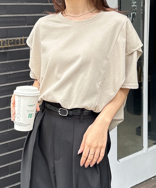 【接触冷感】ラッフルフリルＴシャツ