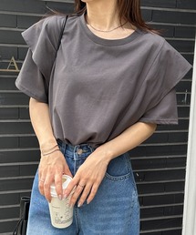 【接触冷感】ラッフルフリルTシャツ
