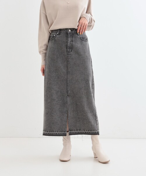 S-LL】ケミカルウォッシュ デニムスカート（デニムスカート）｜Cutie