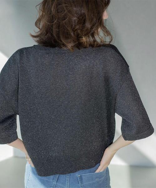 ラメハーフスリーブニット（ニット/セーター）｜OPAQUE.CLIP（オペークドットクリップ） mdprevattcaulkingandwaterproofing.com