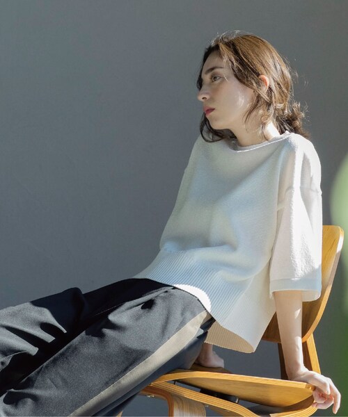 ラメハーフスリーブニット（ニット/セーター）｜OPAQUE.CLIP（オペークドットクリップ） mdprevattcaulkingandwaterproofing.com