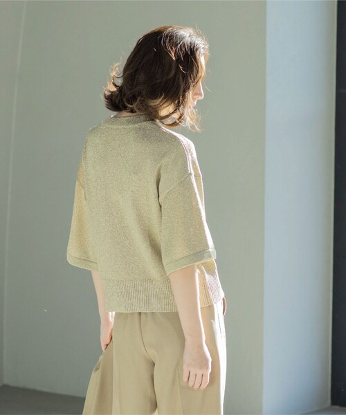 ラメハーフスリーブニット（ニット/セーター）｜OPAQUE.CLIP（オペークドットクリップ） mdprevattcaulkingandwaterproofing.com
