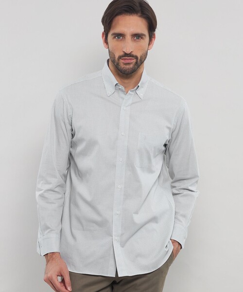 MACKINTOSH LONDON(マッキントッシュ ロンドン)の「小紋ジャカードボタンダウンシャツ(シャツ/ブラウス・メンズ・グレー/ブルー系その他2・M/L/XL)」の1枚目の写真