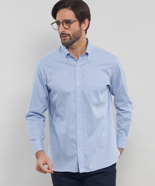 MACKINTOSH LONDON(マッキントッシュ ロンドン)の「小紋ジャカードボタンダウンシャツ(シャツ/ブラウス・メンズ・グレー/ブルー系その他2・M/L/XL)」の2枚目の写真