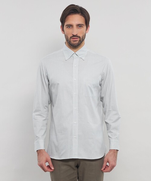 MACKINTOSH LONDON(マッキントッシュ ロンドン)の「小紋ジャカードボタンダウンシャツ(シャツ/ブラウス・メンズ・グレー/ブルー系その他2・M/L/XL)」の12枚目の写真