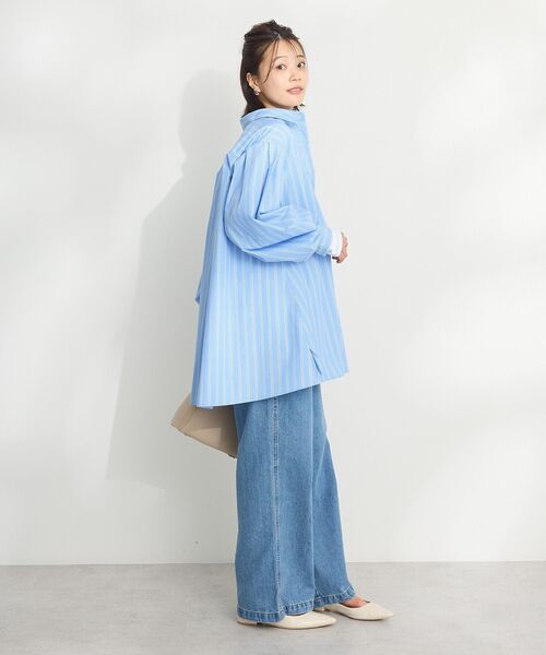 CRAFT STANDARD BOUTIQUE（クラフトスタンダードブティック）の「イージーケアビッグシャツ ◆（シャツ/ブラウス・レディース・オフホワイト/ブルー系その他7/サックスブルー・FREE）」の13枚目の写真