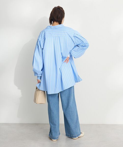 CRAFT STANDARD BOUTIQUE（クラフトスタンダードブティック）の「イージーケアビッグシャツ ◆（シャツ/ブラウス・レディース・オフホワイト/ブルー系その他7/サックスブルー・FREE）」の14枚目の写真