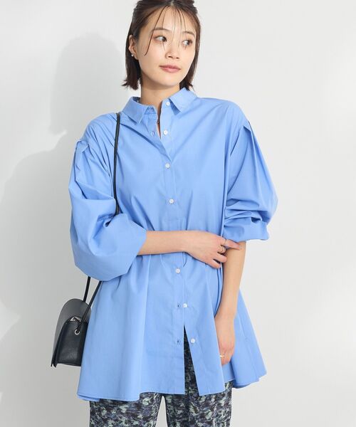 CRAFT STANDARD BOUTIQUE（クラフトスタンダードブティック）の「イージーケアビッグシャツ ◆（シャツ/ブラウス・レディース・オフホワイト/ブルー系その他7/サックスブルー・FREE）」の15枚目の写真