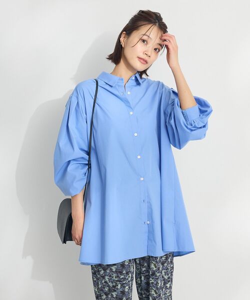 CRAFT STANDARD BOUTIQUE（クラフトスタンダードブティック）の「イージーケアビッグシャツ ◆（シャツ/ブラウス・レディース・オフホワイト/ブルー系その他7/サックスブルー・FREE）」の16枚目の写真