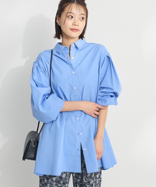 CRAFT STANDARD BOUTIQUE（クラフトスタンダードブティック）の「イージーケアビッグシャツ ◆（シャツ/ブラウス・レディース・オフホワイト/ブルー系その他7/サックスブルー・FREE）」の2枚目の写真