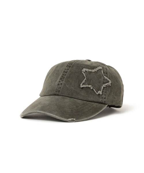 Ray BEAMS（レイビームス）の「スター ダメージ キャップ（キャップ・レディース・グリーン系その他5/ブラック・ONE SIZE）」の2枚目の写真