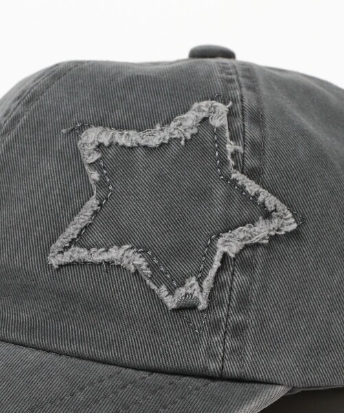 Ray BEAMS（レイビームス）の「スター ダメージ キャップ（キャップ・レディース・グリーン系その他5/ブラック・ONE SIZE）」の7枚目の写真