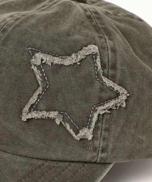 Ray BEAMS（レイビームス）の「スター ダメージ キャップ（キャップ・レディース・グリーン系その他5/ブラック・ONE SIZE）」の10枚目の写真