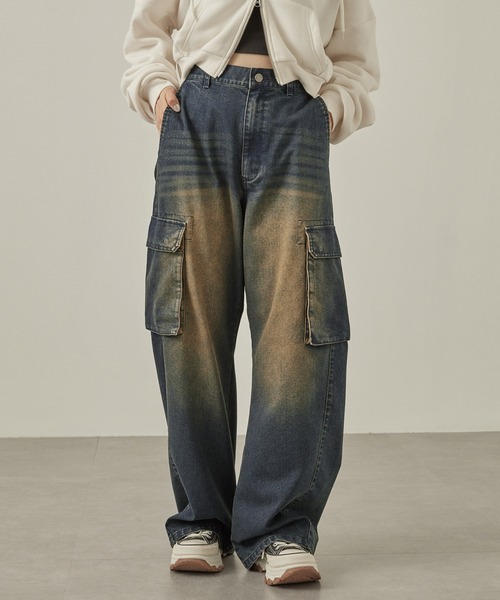 ネイバーフッド デニムカーゴ パンツ サベージデニム ジーンズ ビンテージ加工 NEIGHBORHOOD ネイバーフッド ジーンズ 24SS SAVAGE DENIM DP