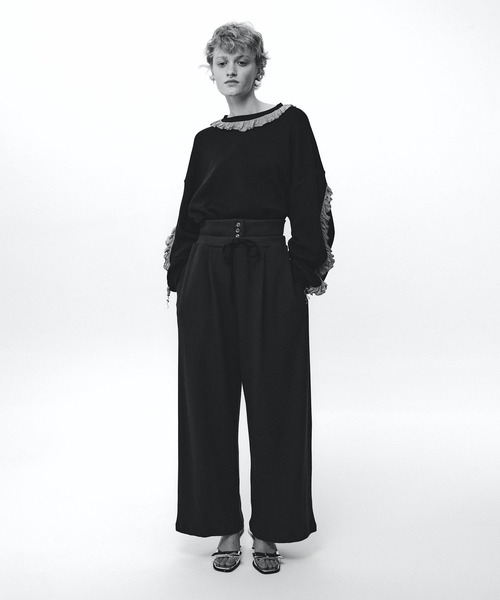 COUP DE FOUDRE(クドゥフドゥ)の「High Waist Pants(その他パンツ・レディース・チャコール/アイボリー系・2/1)」の1枚目の写真