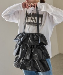 Fashion Letter | フェイクレザーフリル トートバッグ(トートバッグ)
