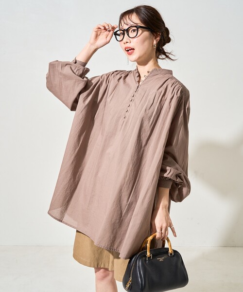 【美品】fig london 花柄くるみボタンブラウス くるみボタンブラウス 長袖 ブラウス[品番：AMSW1777209