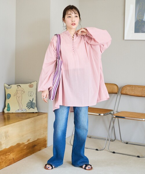 【美品】fig london 花柄くるみボタンブラウス くるみボタンブラウス [ネイビー] | SLYPH official