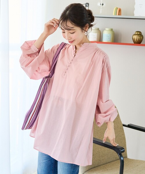 FREAK'S STORE（フリークスストア）の「限定展開　インド クルミ ボタン ブラウス（シャツ/ブラウス・レディース・オフホワイト/ブラック/ライトピンク/モカ/ネイビー/イエロー・ﾌﾘ-）」の21枚目の写真