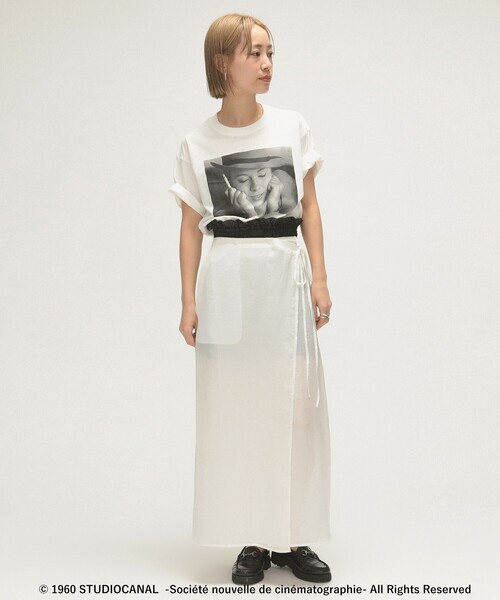 BEAMS BOY（ビームスボーイ）の「maturely / ジャン=リュック・ゴダール プリント Tシャツ（Tシャツ/カットソー・レディース・ホワイト/ブラック・ONE SIZE）」の6枚目の写真