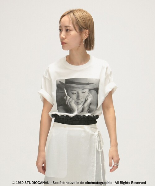 BEAMS BOY（ビームスボーイ）の「maturely / ジャン=リュック・ゴダール プリント Tシャツ（Tシャツ/カットソー・レディース・ホワイト/ブラック・ONE SIZE）」の8枚目の写真