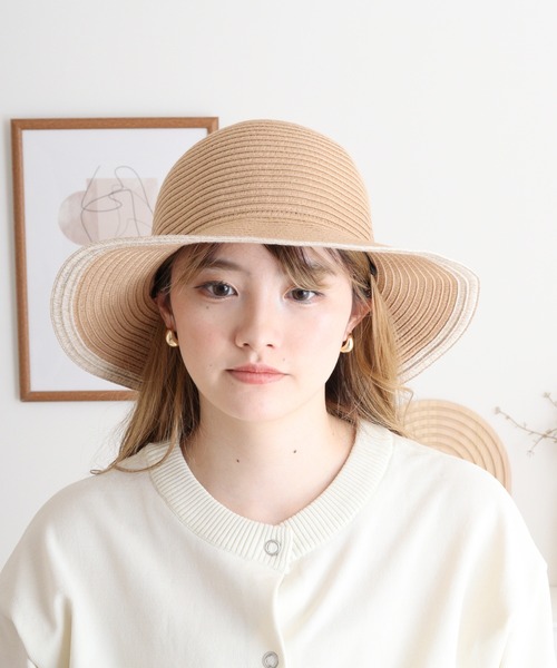 25AW・超かわいく☆HERMES★ハット リボン セール】リボンデザイン ハンドウォッシャブル つば広ハット