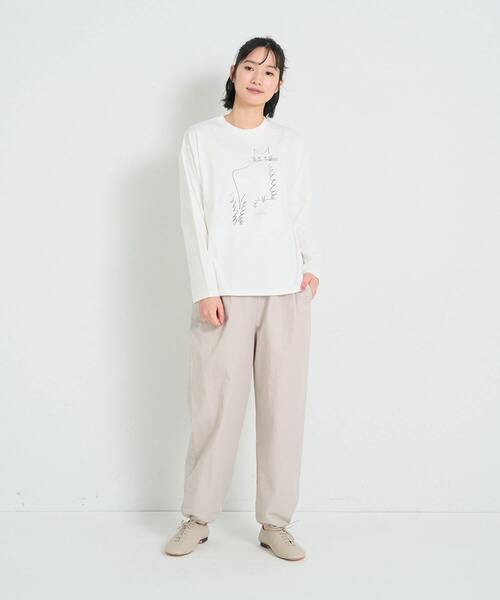 conges payes ADIEU TRISTESSE（コンジェ ペイエ アデュートリステス）の「ichiro yamaguchi.長袖Tシャツ（Tシャツ/カットソー・レディース・ホワイト/ライトグレー・FREE）」の6枚目の写真