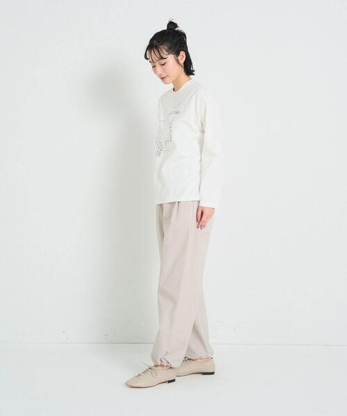 conges payes ADIEU TRISTESSE（コンジェ ペイエ アデュートリステス）の「ichiro yamaguchi.長袖Tシャツ（Tシャツ/カットソー・レディース・ホワイト/ライトグレー・FREE）」の7枚目の写真