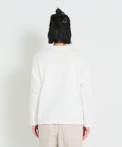 conges payes ADIEU TRISTESSE（コンジェ ペイエ アデュートリステス）の「ichiro yamaguchi.長袖Tシャツ（Tシャツ/カットソー・レディース・ホワイト/ライトグレー・FREE）」の11枚目の写真