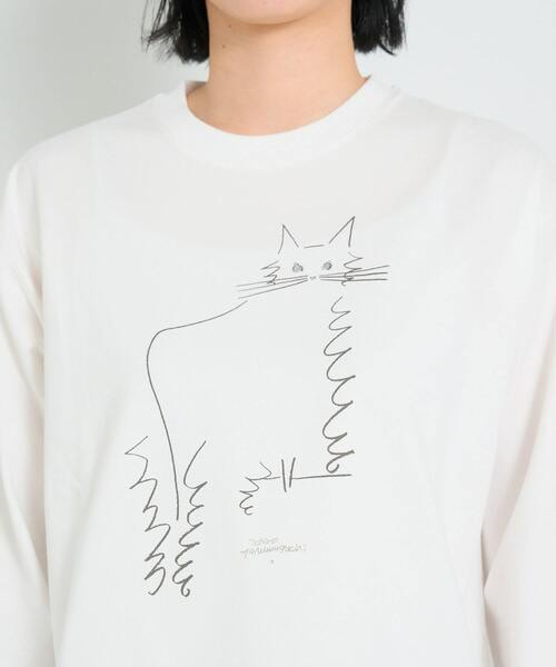 conges payes ADIEU TRISTESSE（コンジェ ペイエ アデュートリステス）の「ichiro yamaguchi.長袖Tシャツ（Tシャツ/カットソー・レディース・ホワイト/ライトグレー・FREE）」の12枚目の写真