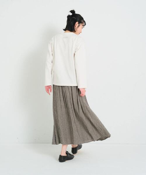 conges payes ADIEU TRISTESSE（コンジェ ペイエ アデュートリステス）の「ichiro yamaguchi.長袖Tシャツ（Tシャツ/カットソー・レディース・ホワイト/ライトグレー・FREE）」の15枚目の写真