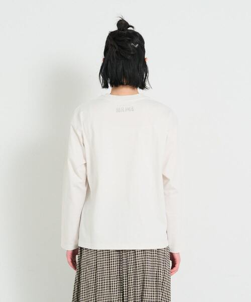 conges payes ADIEU TRISTESSE（コンジェ ペイエ アデュートリステス）の「ichiro yamaguchi.長袖Tシャツ（Tシャツ/カットソー・レディース・ホワイト/ライトグレー・FREE）」の18枚目の写真