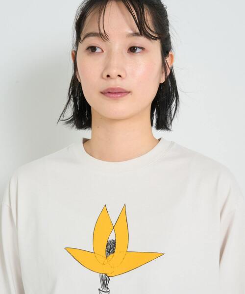 conges payes ADIEU TRISTESSE（コンジェ ペイエ アデュートリステス）の「ichiro yamaguchi.長袖Tシャツ（Tシャツ/カットソー・レディース・ホワイト/ライトグレー・FREE）」の19枚目の写真