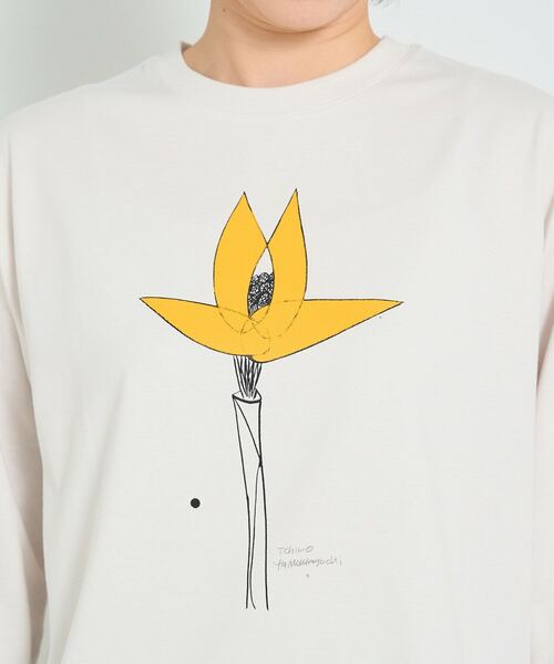 conges payes ADIEU TRISTESSE（コンジェ ペイエ アデュートリステス）の「ichiro yamaguchi.長袖Tシャツ（Tシャツ/カットソー・レディース・ホワイト/ライトグレー・FREE）」の22枚目の写真