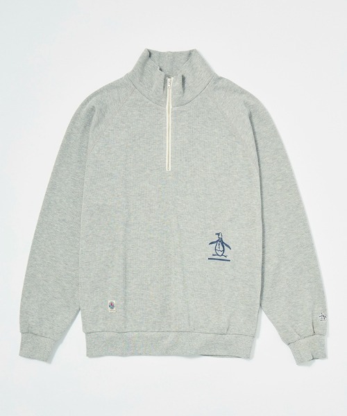 Penguin by Munsingwear（ペンギン バイ マンシングウェア）の「Hhalf Zip Hand print Sweat-shirt（スウェット・メンズ・ネイビー/エメラルド/グレー・L/M/XL）」の2枚目の写真