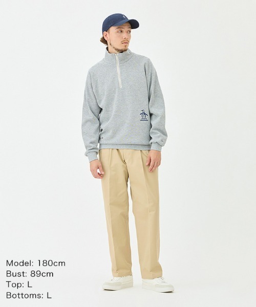 Penguin by Munsingwear（ペンギン バイ マンシングウェア）の「Hhalf Zip Hand print Sweat-shirt（スウェット・メンズ・ネイビー/エメラルド/グレー・L/M/XL）」の12枚目の写真