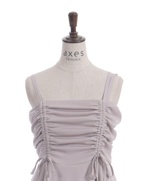 axes femme（アクシーズファム）の「ドロストギャザーキャミワンピース（ワンピース・レディース・ブラック/チャコール/ピンク・FREE）」の6枚目の写真